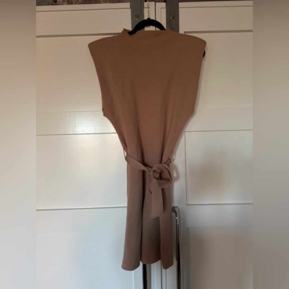 Elegant Tan Sleeveless Dress